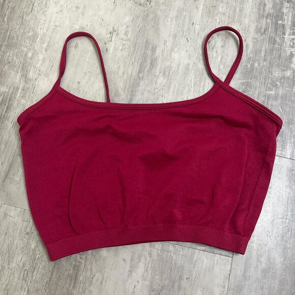 Berry Red Cropped Camilsole/Bralette One Size - Picture 1 of 4
